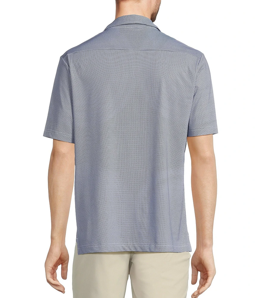 Hart Schaffner Marx Luxury Performance Short Sleeve Houndstooth Coatfront Shirt