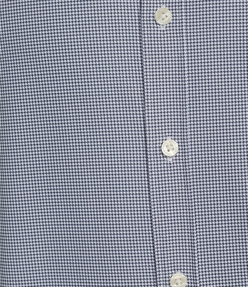 Hart Schaffner Marx Luxury Performance Short Sleeve Houndstooth Coatfront Shirt