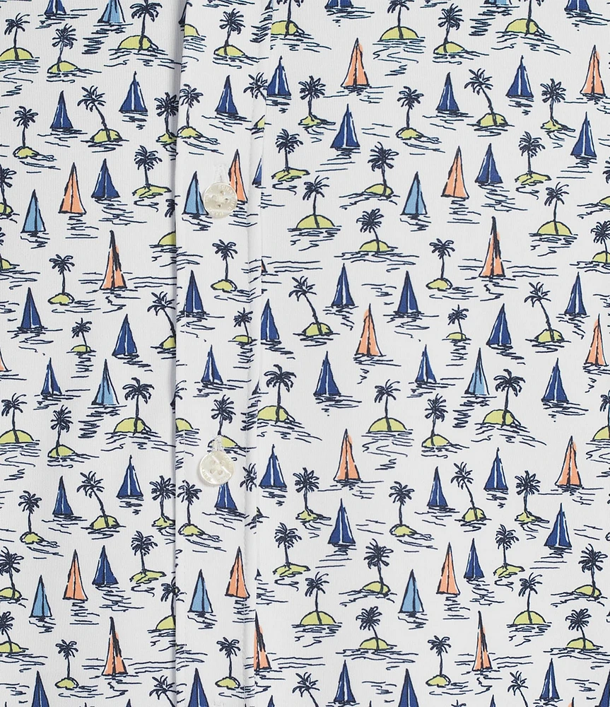 Hart Schaffner Marx Luxury Performance Short Sleeve Island Print Sportshirt