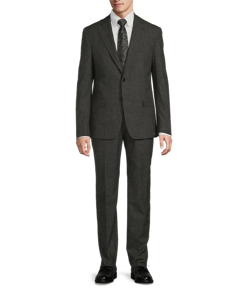 Hart Schaffner Marx New York Modern Fit Flat Front Solid 2-Piece Suit