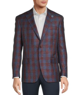 Hart Schaffner Marx New York Modern Fit Plaid Pattern Sport Coat