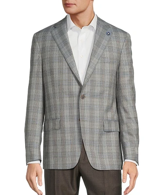 Hart Schaffner Marx New York Modern Fit Plaid Pattern Wool Sport Coat