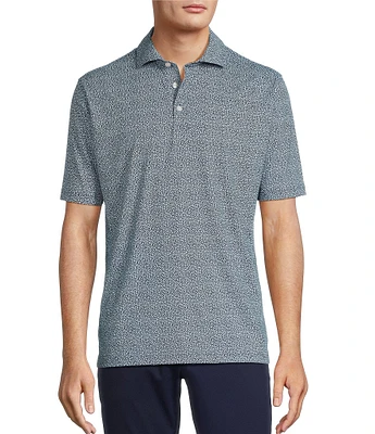 Hart Schaffner Marx Short Sleeve Luxury Performance Leaf Geo Polo Shirt