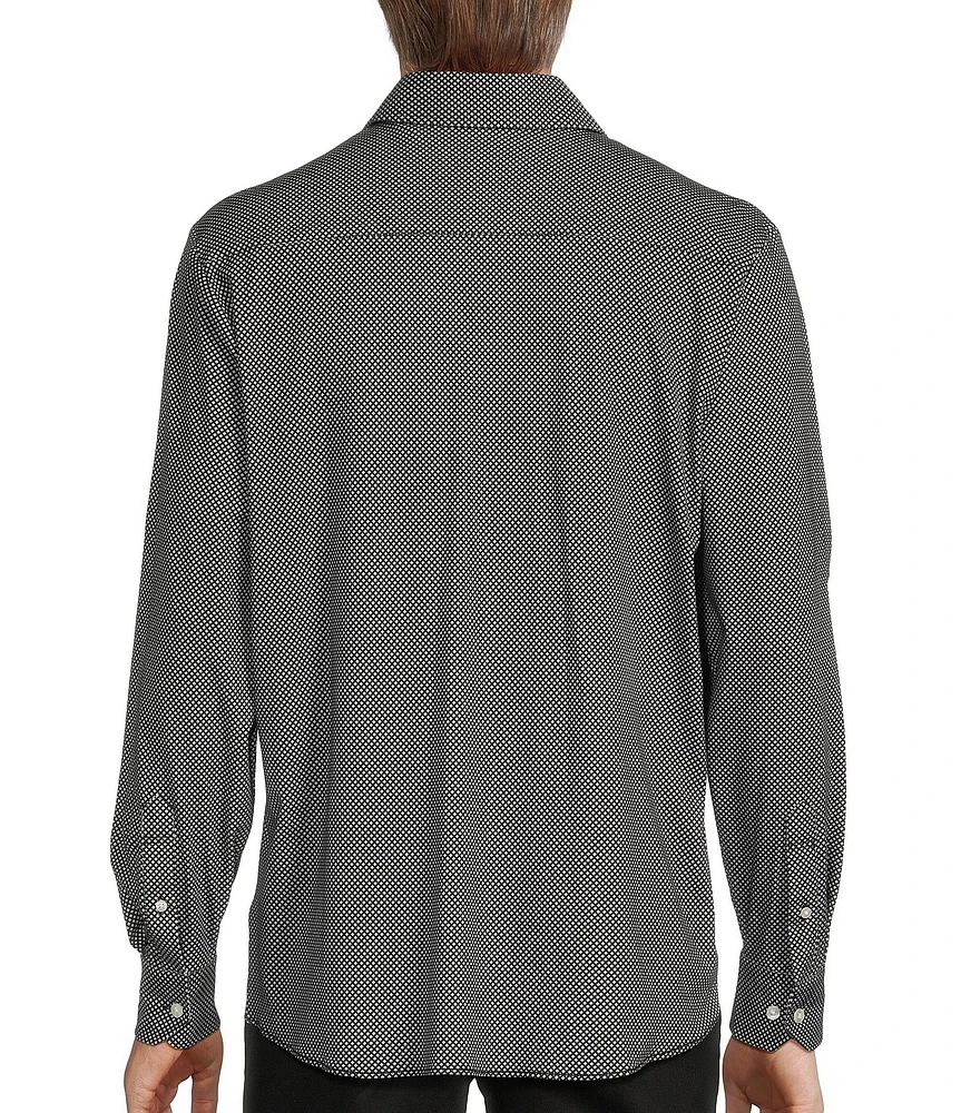 Hart Schaffner Marx State Street Essentials Albini 4FLEX Long Sleeve Mini Floral Coat Front Shirt