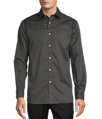 Hart Schaffner Marx State Street Essentials Long Sleeve Geo Print Coatfront Shirt