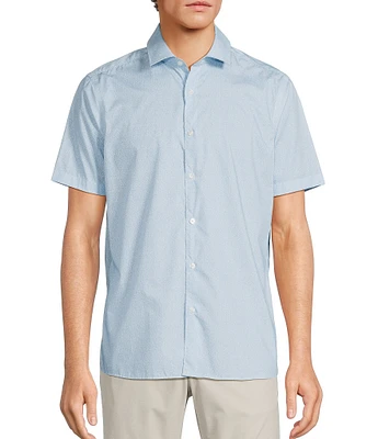 Hart Schaffner Marx The Blueprint Collection Long Sleeve Textured Woven Button Front Shirt