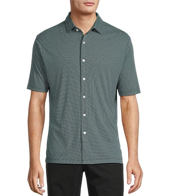 Hart Schaffner Marx The Blueprint Collection Short Sleeve Diamond Geo Print Shirt