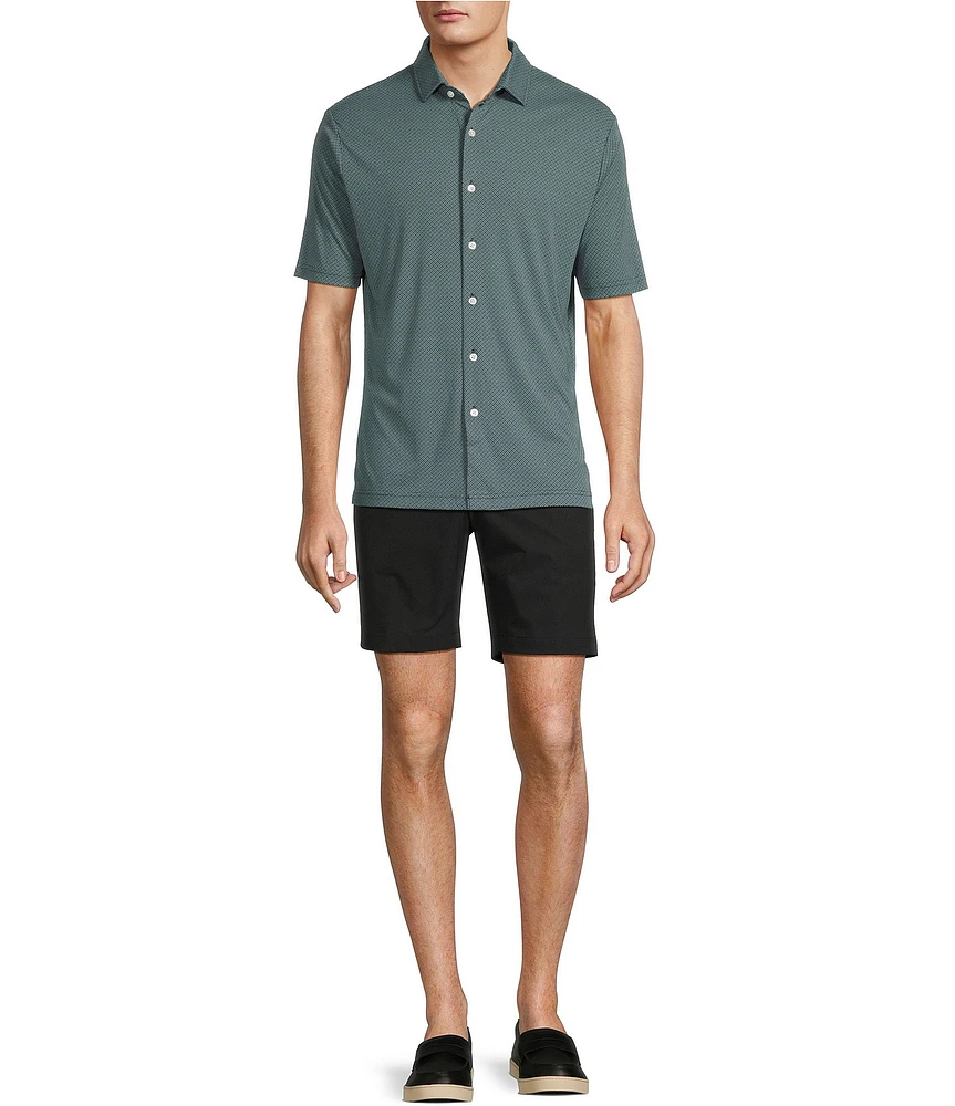 Hart Schaffner Marx The Blueprint Collection Short Sleeve Diamond Geo Print Shirt