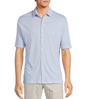 Hart Schaffner Marx The Blueprint Collection Short Sleeve Geo Print Shirt