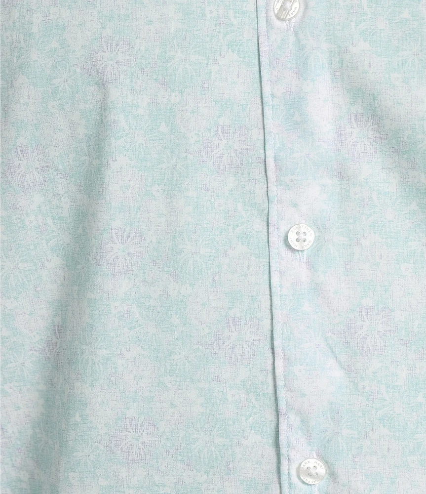 Hart Schaffner Marx The Blueprint Collection Short Sleeve Paisley Floral Button Front Shirt