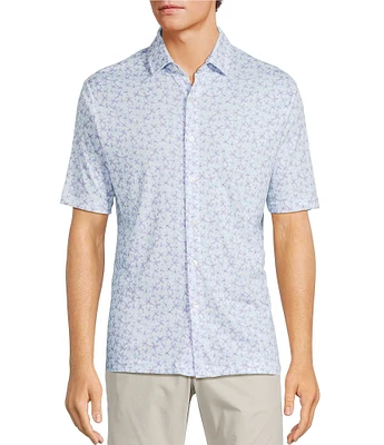 Hart Schaffner Marx The Blueprint Collection Short Sleeve Stipple Floral Print Shirt