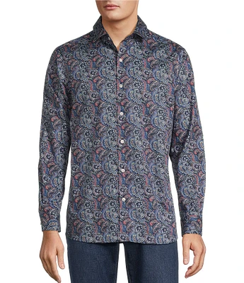 Hart Schaffner Marx The Mr. Classic Collection Long Sleeve Floral Paisley Coatfront