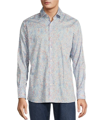 Hart Schaffner Marx The Mr. Classic Collection Long Sleeve Paisley Coatfront Shirt