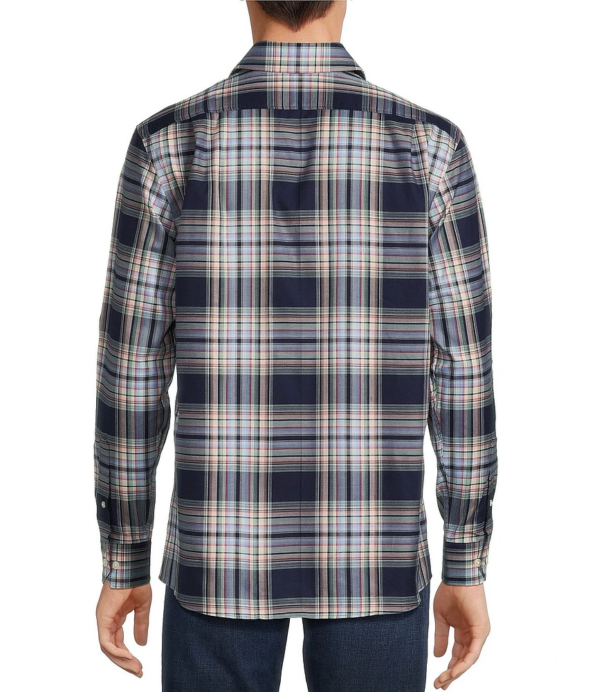 Hart Schaffner Marx The Mr. Classic Collection Long Sleeve Plaid Coatfront Shirt