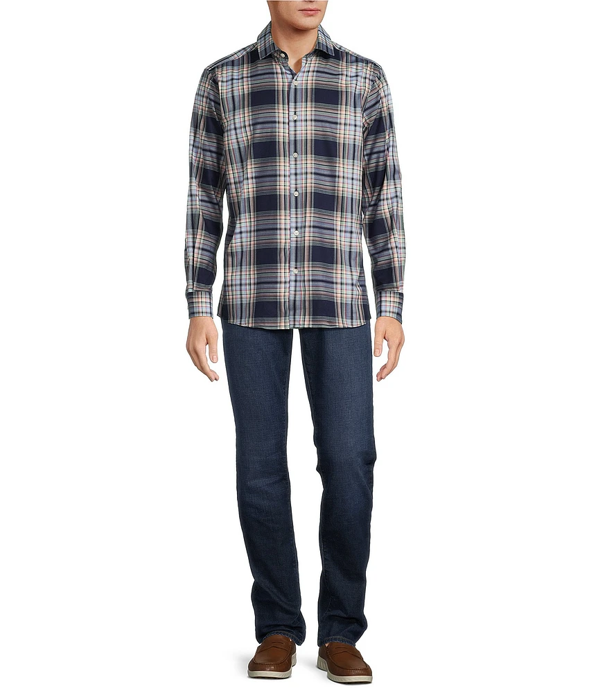 Hart Schaffner Marx The Mr. Classic Collection Long Sleeve Plaid Coatfront Shirt