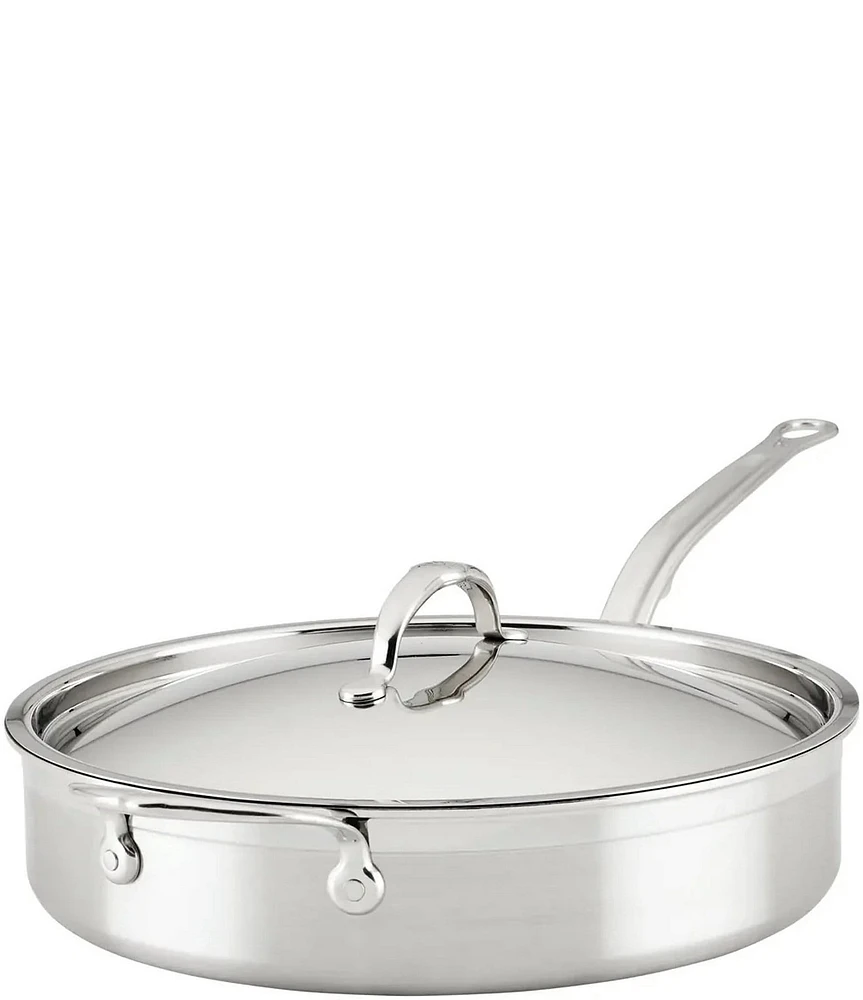 Hestan ProBond Professional Clad Stainless Steel TITUM Nonstick Saute Pan with Cover - 5-Quart