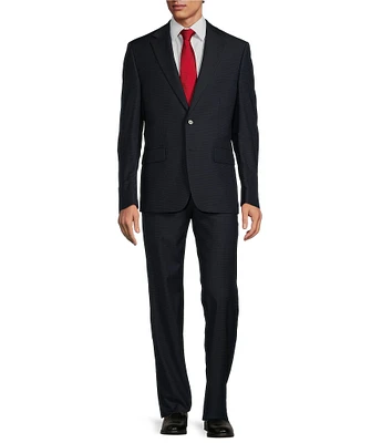 Hickey Freeman Classic Fit Flat Front Check Pattern 2-Piece Suit
