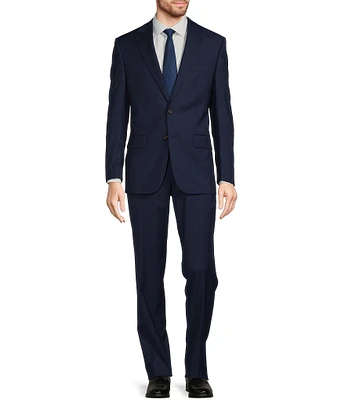 Hickey Freeman Classic Fit Flat Front Tonal Plaid Pattern 2-Piece Suit