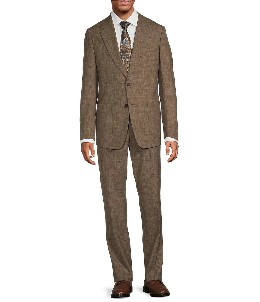 Hickey Freeman Classic Fit Flat Front Solid Pattern 2-Piece Wool Blend Suit