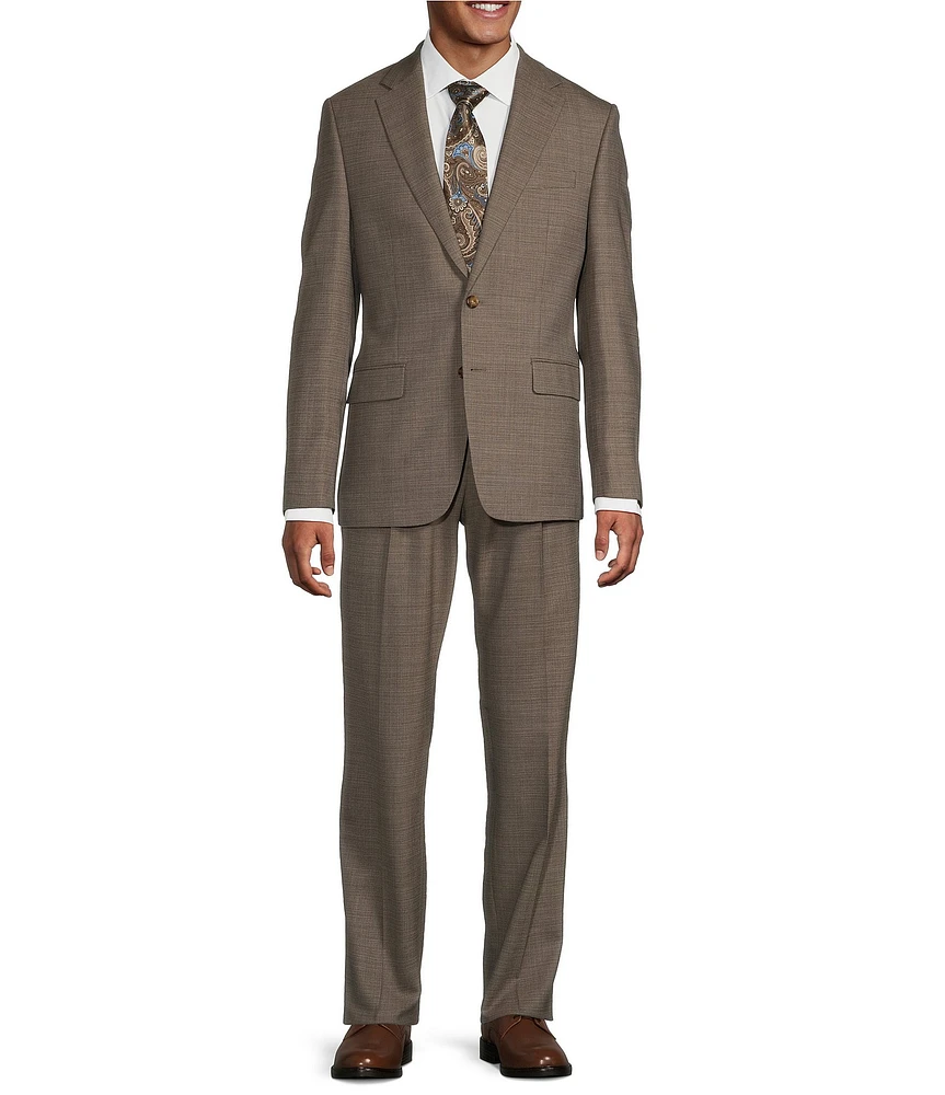 Hickey Freeman Classic Fit Reverse Pleat Front Solid 2 Piece Suit