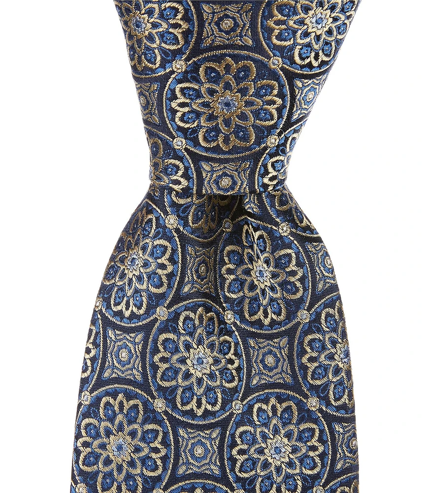 Hickey Freeman Classic Medallion 3 1/4#double; Silk Tie