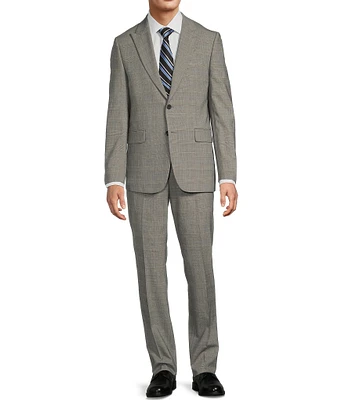 Hickey Freeman Modern Fit Flat Front Plaid 2 Piece Suit