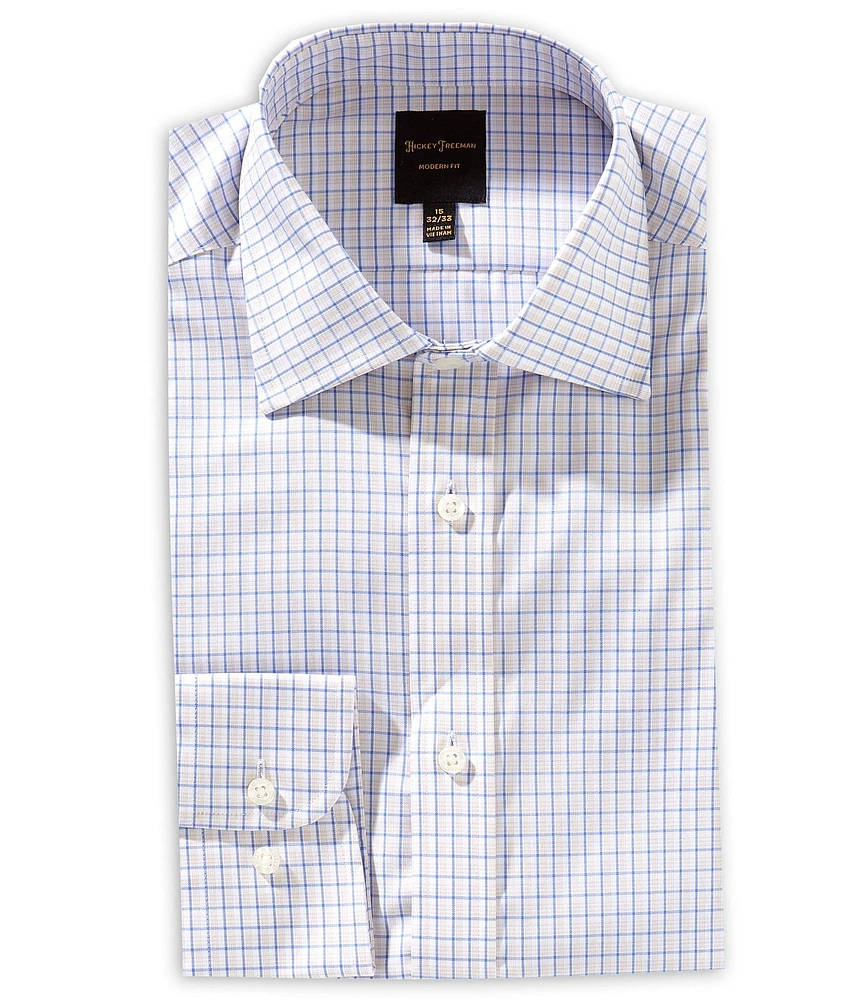 Hickey Freeman Modern Fit Spread Collar Printed Dress Shirt