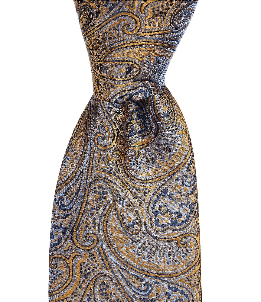 Hickey Freeman Paisley 3 1/4#double; Silk Tie