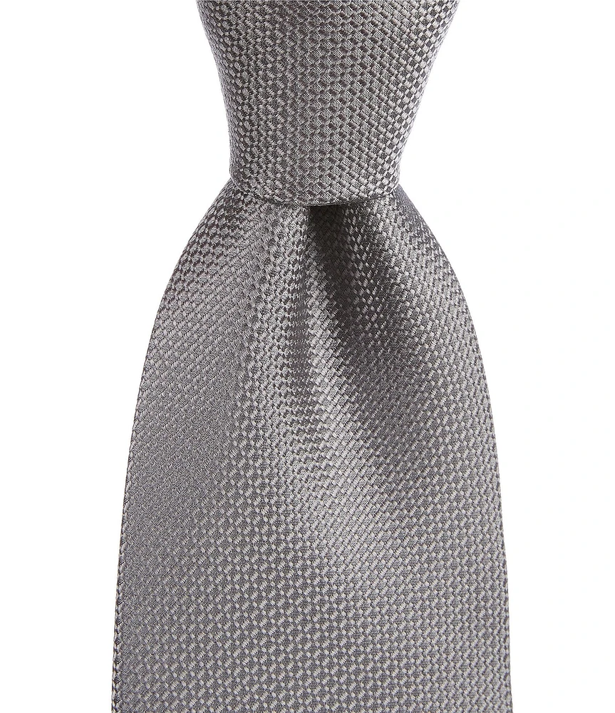 Hickey Freeman Solid Textured 3#double; Woven Silk Tie