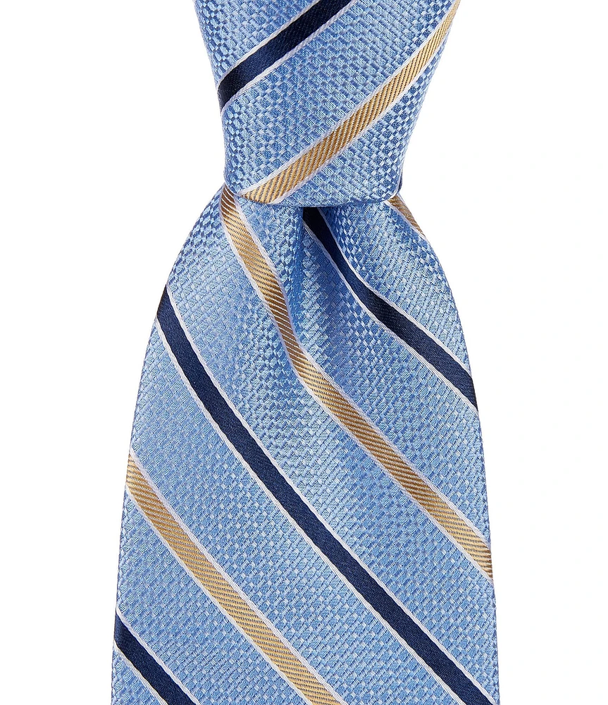 Hickey Freeman Stripe 3 1/4#double; Silk Tie
