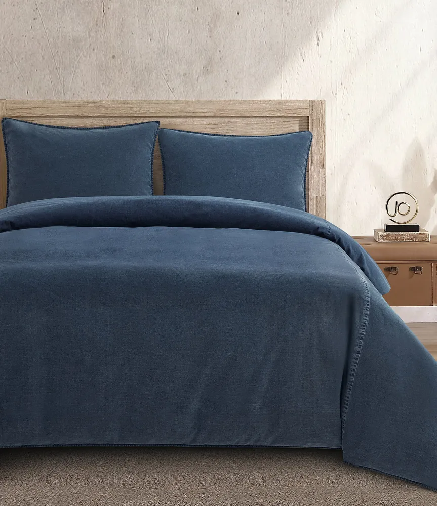 HiEnd Accents Stonewashed Cotton Canvas Duvet Cover Mini Set