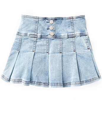 Hippie Girl Big Girls Pleated Denim Skirt
