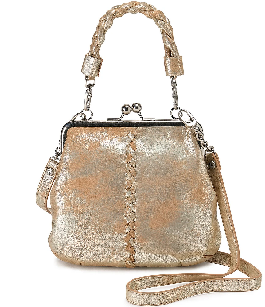 HOBO Alba Distressed Metallic Kisslock Crossbody Bag