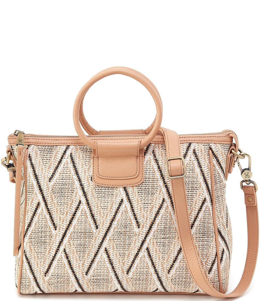 HOBO Sheila Cream Raffia Contrast Trim Medium Satchel Bag