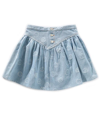 Honey & Sparkle Big Girls Button-Front-Yoke Washed Denim A-Line Skirt