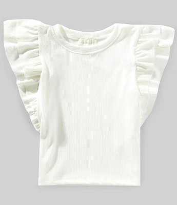 Honey & Sparkle Big Girls Ruffle-Sleeve Knit Top