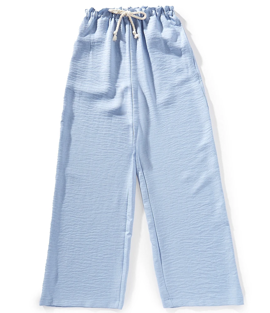 Honey & Sparkle Big Girls Solid Linen-Blend Pants