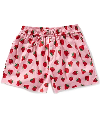 Honey & Sparkle Big Girls Strawberry Print Boxer Shorts