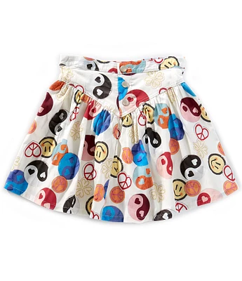 Honey & Sparkle Big Girls Button-Front-Yoke Printed A-Line Skirt