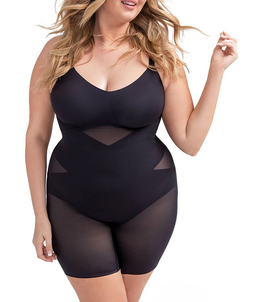 Honeylove Plus Size Mid-Thigh Bodysuit