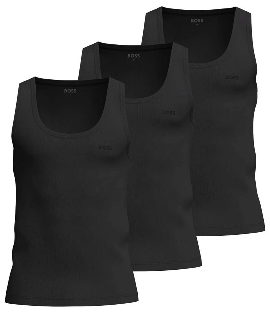 Hugo Boss Crew Neck Rib Under Tank Tops 3-Pack