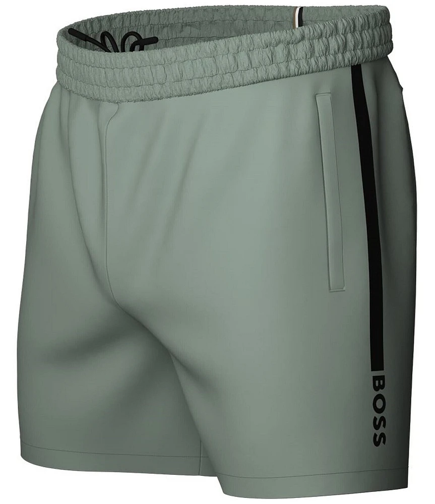 Hugo Boss Dolphin Logo Printed 6#double; Inseam Swim Trunks