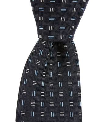 Hugo Boss Line Patterned 2.9#double; Silk Tie