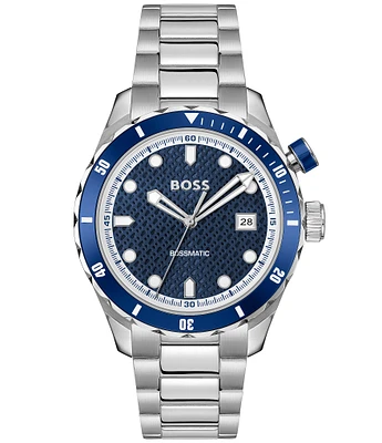 Hugo Boss Men's Bossmatic Mechanical Automatic Stainless Steel Bracelet Watch
