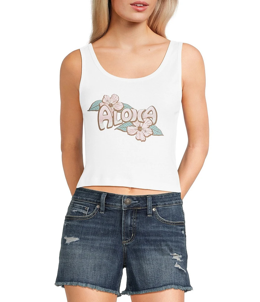 Hurley Aloha Graphic Sleeveless Cropped Tank Top