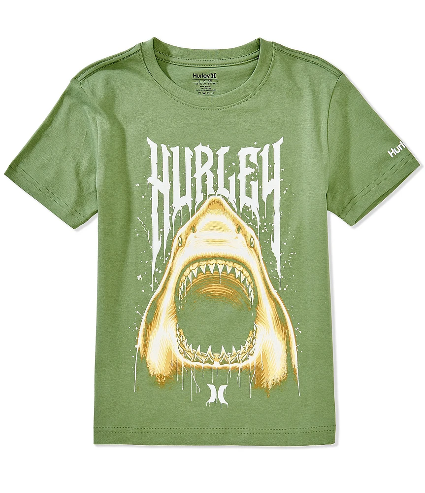 Hurley Big Boys Short Sleeve Shark Drip Graphic T-Shirt
