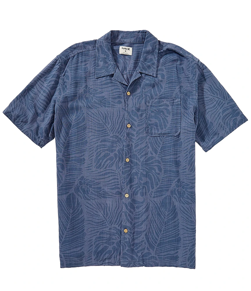 Hurley Laguna Short Sleeve Printed Linen Blend Woven Shirt