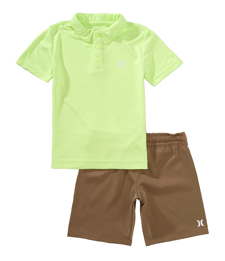 Hurley Little Boys Short Sleeve Belmont H20-Dri Polo Shirt & Coordinating Shorts Set