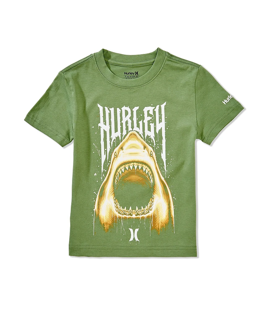 Hurley Little Boys Short Sleeve Shark Drip Graphic T-Shirt