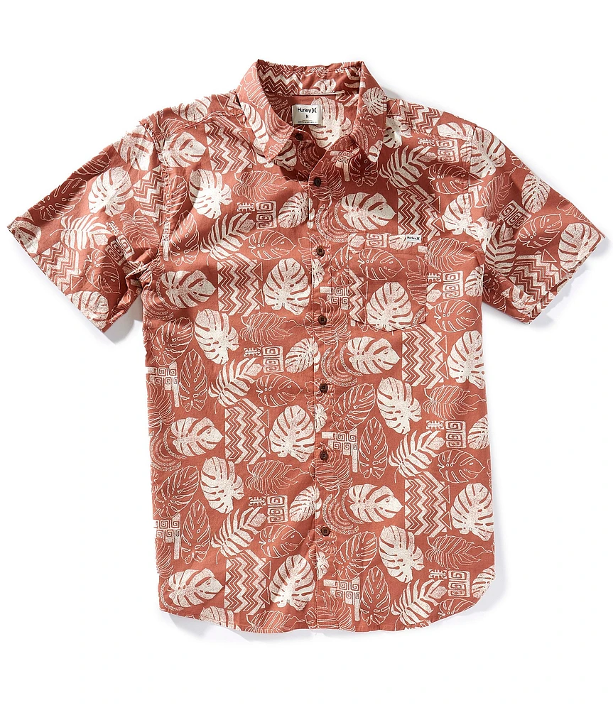 Hurley One & Only Lido Short Sleeve Palm Leaf Printed Woven Shirt